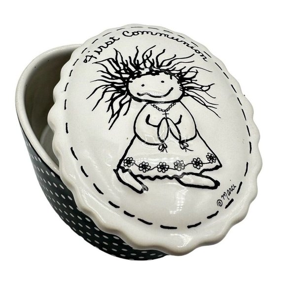 First Communion Gift Keepsake Box Enesco Marci Children Of The Inner Light Girl - Picture 1 of 9